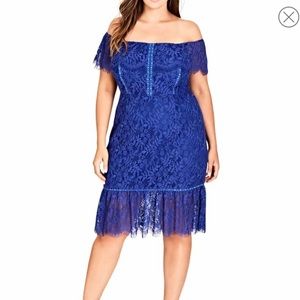 City Chic Devotion Off the Shoulder Lace Dress